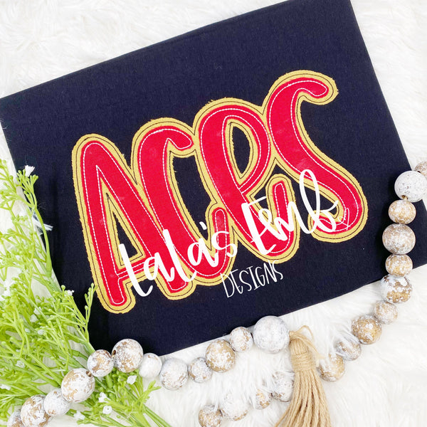 Aces Double Stack Applique Design