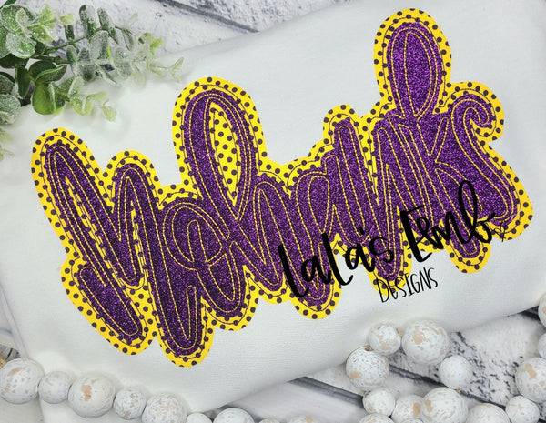 Mohawks Double Stack Applique Design