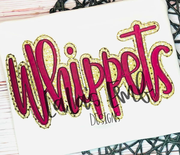 Whippets Double Stack Applique Design