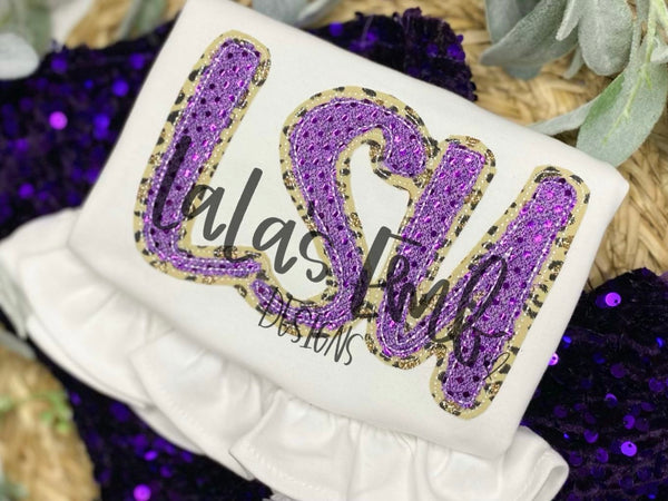 LSU Double Stack Applique Design