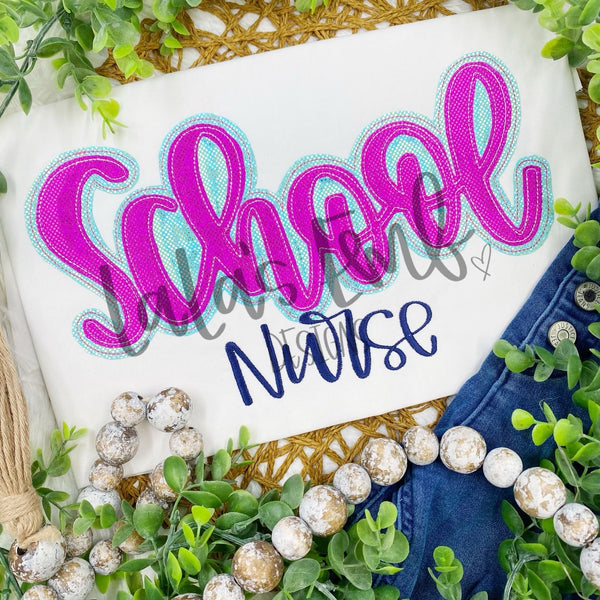 School Nurse Double Stack Applique/Embroidery Design