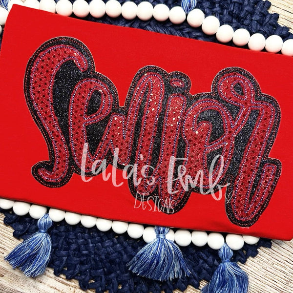 Senior Double Stack Applique Design