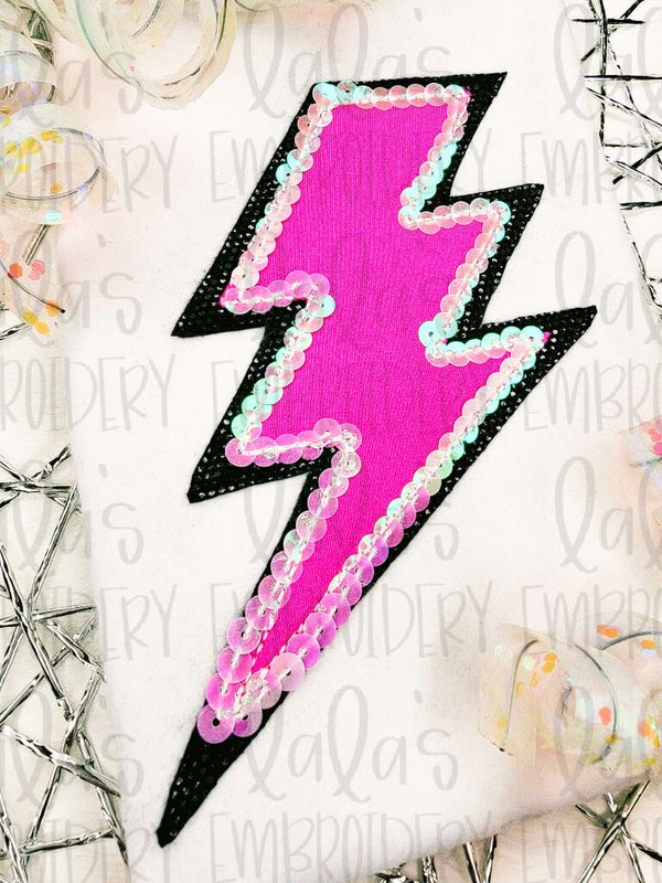 Lightening Bolt Double Stack Applique Design