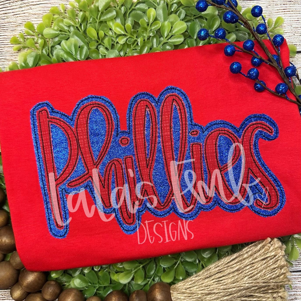 Phillies Double Stack Applique Design Lalasembroiderydesigns