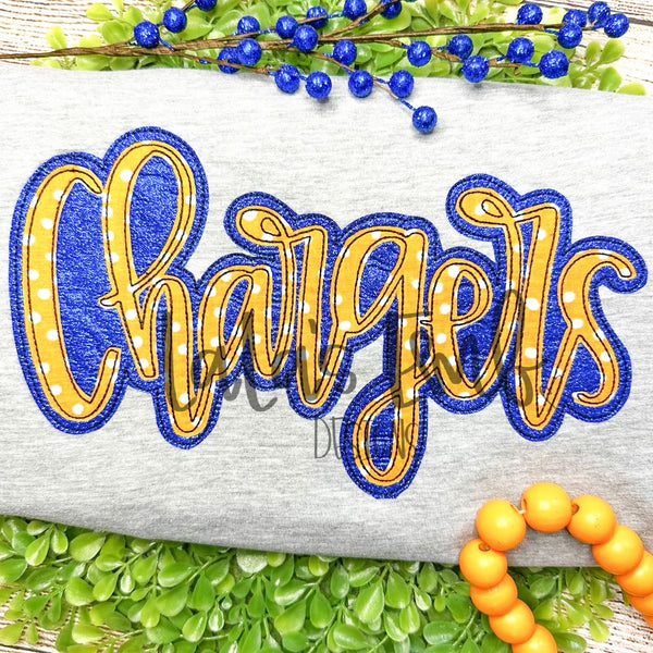 Chargers Double Stack Applique Design