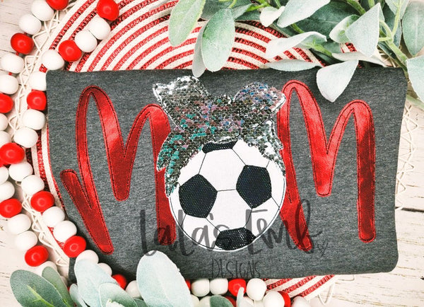 Soccer Mom w/ Tie Applique Design