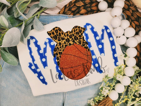 Basketball Mom w/ Tie Applique Design