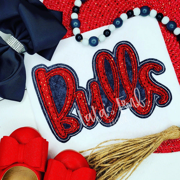 Bulls Double Stack Applique Design