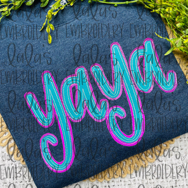 YaYa Double Stack Applique Design