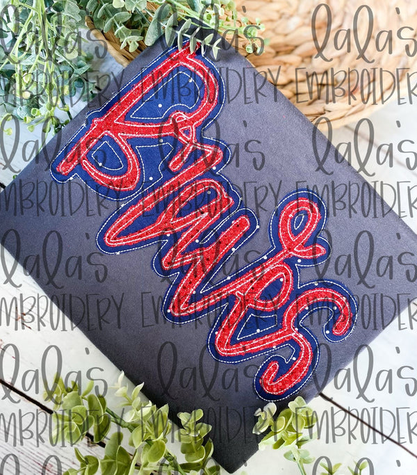 Braves Double Stack Applique Design