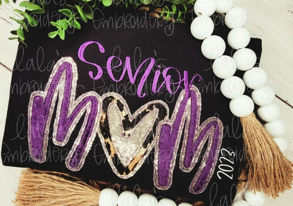 Senior Mom 2023 Double Stack Applique/Embroidery Design