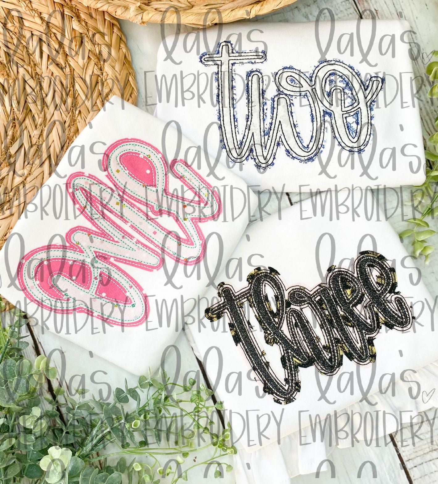 BUNDLE * One/Two/Three* Double Stack Applique Designs ...