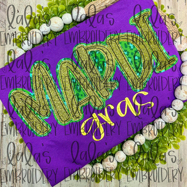 MARDI Gras Double Stack Applique/Embroidery Design