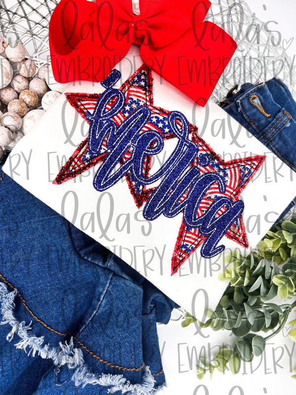 Merica and Stars Applique Design