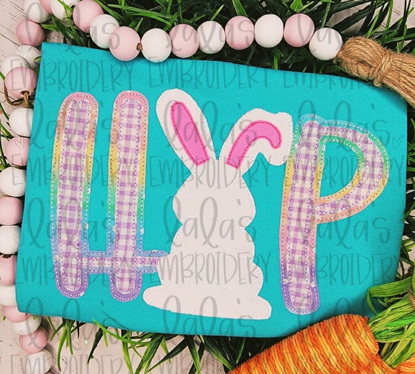 Hop Double Stack Applique Design w Bunny