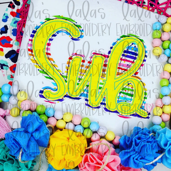 Sub Double Stack Applique Design