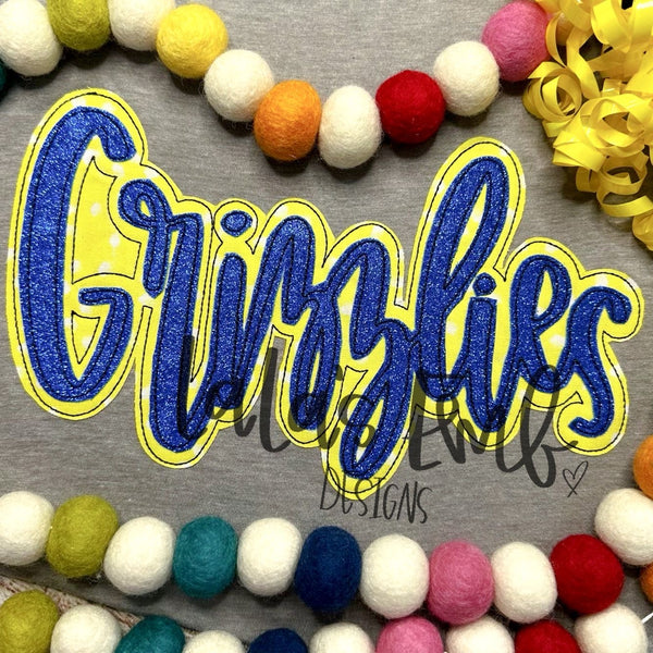 Grizzlies Double Stack Applique Design