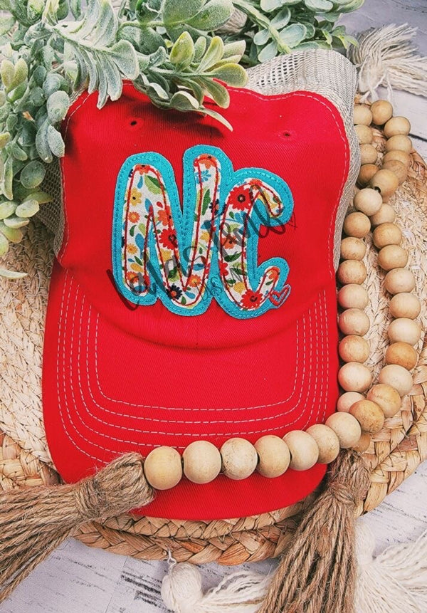 NC Heart Double Stack Applique Design - Hat and Pocket Sizes