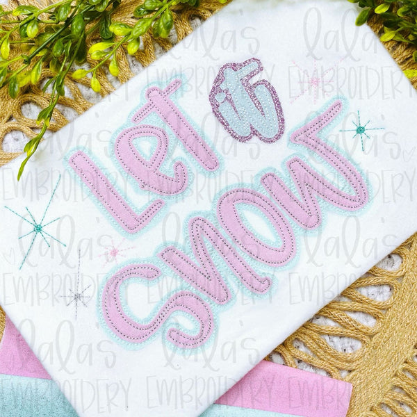 Let It Snow Double Stack Applique Design