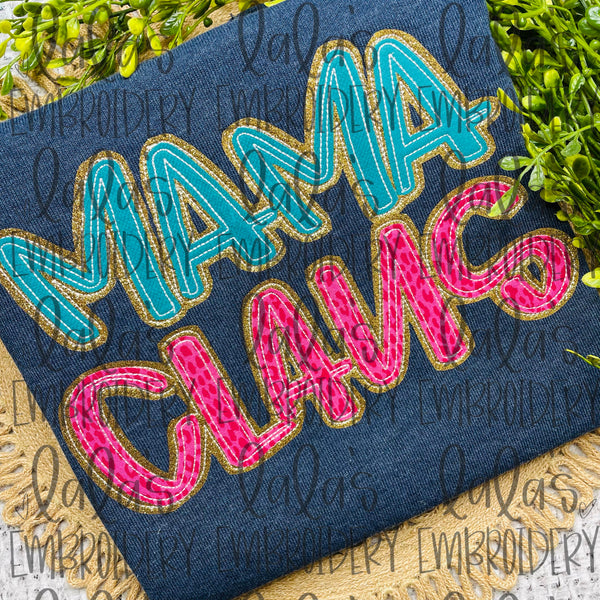 MaMa C L A U S E Double Stack Applique Design