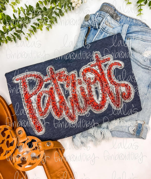 PATRIOTS Double Stack Applique Design