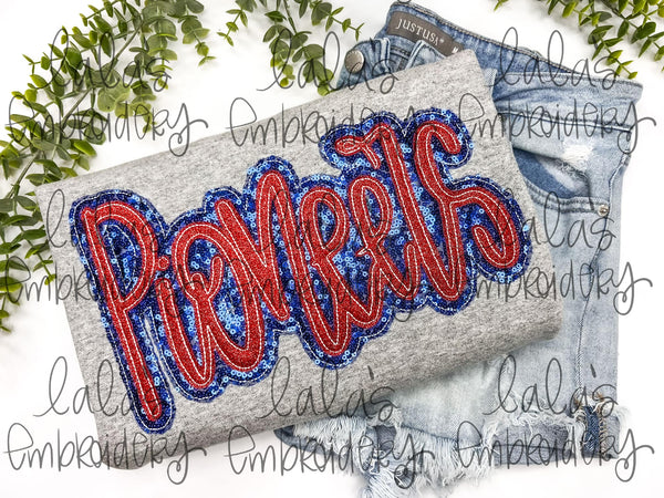 PIONEERS Double Stack Applique Design