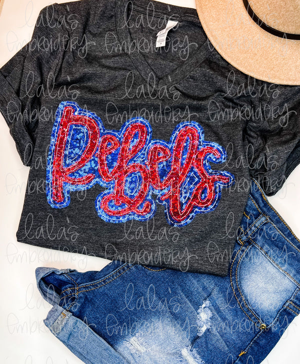 REBELS Double Stack Applique Design